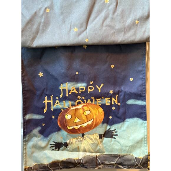 Williams Sonoma Halloween Table Runner Happy Hallowe'en Pumpkin Scarecrow 106 in - Picture 2 of 10